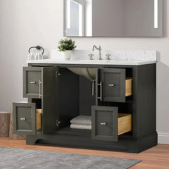 Vanity Art 48-Inch Bathroom Vanity with Engineered Marble Countertop & Backsplash - VA5048 - The Home Selection