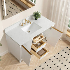 Vanity Art 48-Inch Single Sink Bathroom Vanity with Engineered Marble Top - VA8048 - The Home Selection