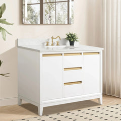 Vanity Art 48-Inch Single Sink Bathroom Vanity with Engineered Marble Top - VA8048 - The Home Selection