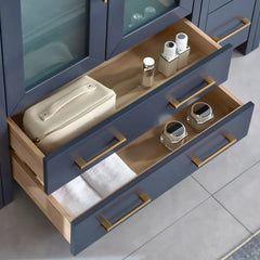 Vanity Art 48-Single Basin Bathroom Vanity with Top in White Ceramic and Mirror - VA3024-48 - The Home Selection