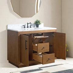 Vanity Art 48” Single Sink Bathroom Vanity in Tan - VA7048-T - The Home Selection