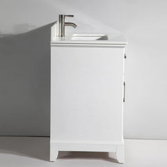 Vanity Art 48"Bath Vanity with Engineered Marble Top in White with Basin and Mirror - VA1048 - The Home Selection