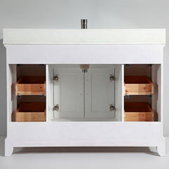 Vanity Art 48"Bath Vanity with Engineered Marble Top in White with Basin and Mirror - VA1048 - The Home Selection
