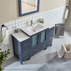 Vanity Art 54- H Single Sink Bath Vanity with White Ceramic Top and Mirror - VA3030-54 - The Home Selection