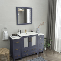 Vanity Art 54- H Single Sink Bath Vanity with White Ceramic Top and Mirror - VA3030-54 - The Home Selection