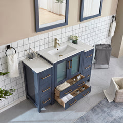 Vanity Art 54- H Single Sink Bath Vanity with White Ceramic Top and Mirror - VA3030-54 - The Home Selection