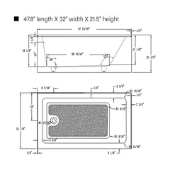 Vanity Art 54 in. x 32 in. Acrylic Alcove Skirt Soaking Bathtub with Left Overflow and Drain - B301M-LEFT - The Home Selection