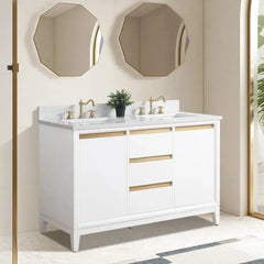 Vanity Art 54-Inch Double Sink Bathroom Vanity with Engineered Marble Top - VA8054 - The Home Selection