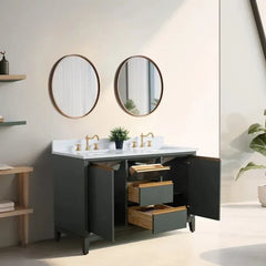 Vanity Art 54-Inch Double Sink Bathroom Vanity with Engineered Marble Top - VA8054 - The Home Selection