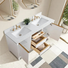 Vanity Art 54-Inch Double Sink Bathroom Vanity with Engineered Marble Top - VA8054 - The Home Selection
