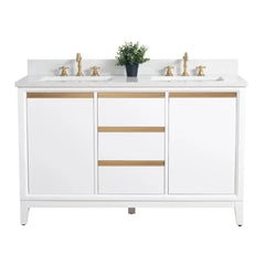 Vanity Art 54-Inch Double Sink Bathroom Vanity with Engineered Marble Top - VA8054 - The Home Selection