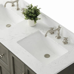 Vanity Art 54-Inch54 in. W x 22 in. D x 34.5 in. H Double Sink Freestanding Bathroom Vanity with Engineered Marble Top - VA5054 - The Home Selection