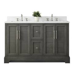 Vanity Art 54-Inch54 in. W x 22 in. D x 34.5 in. H Double Sink Freestanding Bathroom Vanity with Engineered Marble Top - VA5054 - The Home Selection