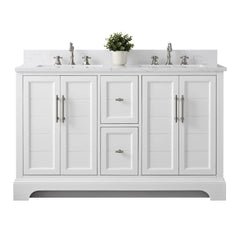 Vanity Art 54-Inch54 in. W x 22 in. D x 34.5 in. H Double Sink Freestanding Bathroom Vanity with Engineered Marble Top - VA5054 - The Home Selection
