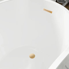 Vanity Art 54 x 28 Inch White Acrylic Freestanding Soaking Tub | Modern Design with Pop-Up Drain and Slotted Overflow - VA6525 - The Home Selection