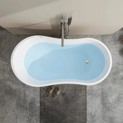 Vanity Art 54 x 28 Inch White Acrylic Freestanding Soaking Tub | Modern Design with Pop-Up Drain and Slotted Overflow - VA6525 - The Home Selection