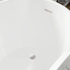 Vanity Art 54 x 28 Inch White Acrylic Freestanding Soaking Tub | Modern Design with Pop-Up Drain and Slotted Overflow - VA6525 - The Home Selection