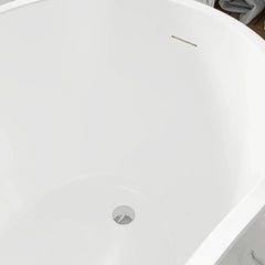 Vanity Art 54 x 28 Inch White Acrylic Freestanding Soaking Tub | Modern Design with Pop-Up Drain and Slotted Overflow - VA6525 - The Home Selection