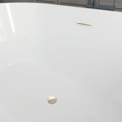 Vanity Art 54" x 30" Acrylic Flatbottom Freestanding Non Slip Soaking Bathtub Domme - VA6815-NXSW - The Home Selection