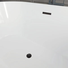 Vanity Art 54" x 30" Acrylic Flatbottom Freestanding Non Slip Soaking Bathtub Domme - VA6815-NXSW - The Home Selection