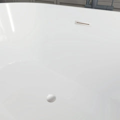 Vanity Art 54" x 30" Acrylic Flatbottom Freestanding Non Slip Soaking Bathtub Domme - VA6815-NXSW - The Home Selection