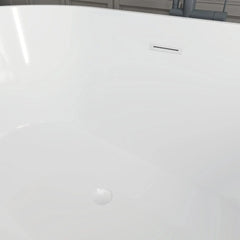 Vanity Art 54" x 30" Acrylic Flatbottom Freestanding Non Slip Soaking Bathtub Domme - VA6815-NXSW - The Home Selection