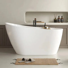 Vanity Art 55" x 28" Freestanding Acrylic Soaking Tub - VA6531 - The Home Selection