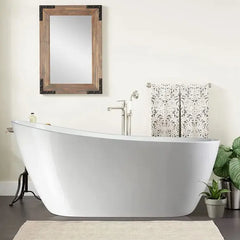 Vanity Art 55" x 28" Freestanding Acrylic Soaking Tub - VA6531 - The Home Selection