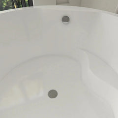 Vanity Art 59" Acrylic Flatbottom Freestanding Soaking Bathtub in White - VA6810 - The Home Selection
