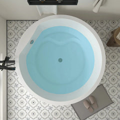Vanity Art 59" Acrylic Flatbottom Freestanding Soaking Bathtub in White - VA6810 - The Home Selection
