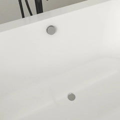Vanity Art 59" Acrylic Flatbottom Freestanding Soaking Bathtub in White - VA6812-S - The Home Selection