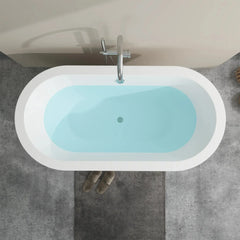 Vanity Art 59" Acrylic Flatbottom Freestanding Soaking Bathtub in White - VA6812-S - The Home Selection
