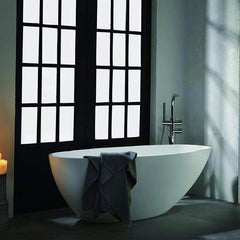 Vanity Art 59" Freestanding Acrylic Soaking Tub with Polished Overflow & Pop-Up Drain - VA6515-S - The Home Selection