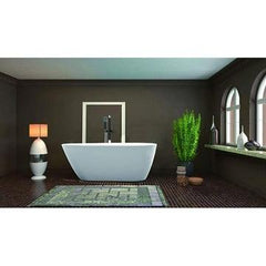 Vanity Art 59" Freestanding Acrylic Soaking Tub with Polished Overflow & Pop-Up Drain - VA6515-S - The Home Selection