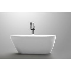 Vanity Art 59" Freestanding Acrylic Soaking Tub with Polished Overflow & Pop-Up Drain - VA6515-S - The Home Selection
