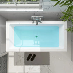 Vanity Art 59" Freestanding Bathtub – Overflow W/Chrome Finish and Adjustable Leveling Leg - VA6817 - The Home Selection