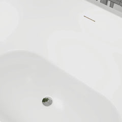 Vanity Art 59" Freestanding Bathtub – Overflow W/Chrome Finish and Adjustable Leveling Legs - VA6815-S - The Home Selection