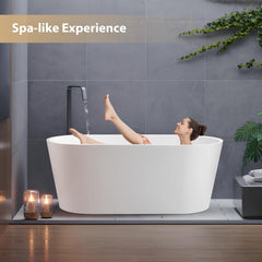 Vanity Art 59" Freestanding Bathtub – Overflow W/Chrome Finish and Adjustable Leveling Legs - VA6815-S - The Home Selection