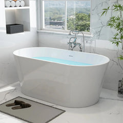 Vanity Art 59" Freestanding Bathtub – Overflow W/Chrome Finish and Adjustable Leveling Legs - VA6815-S - The Home Selection