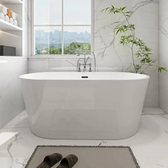 Vanity Art 59" Freestanding Bathtub – Overflow W/Chrome Finish and Adjustable Leveling Legs - VA6815-S - The Home Selection