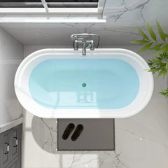 Vanity Art 59-Inch Freestanding Acrylic Soaking Tub with Slotted Overflow and Pop-Up Drain - VA6610-S - The Home Selection
