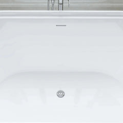 Vanity Art 59-Inch Freestanding Acrylic Soaking Tub with Slotted Overflow and Pop-Up Drain - VA6610-S - The Home Selection
