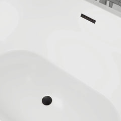Vanity Art 59-Inch Freestanding Acrylic Soaking Tub with Slotted Overflow and Pop-Up Drain - VA6610-S - The Home Selection