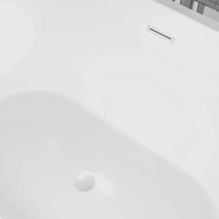 Vanity Art 59-Inch Freestanding Acrylic Soaking Tub with Slotted Overflow and Pop-Up Drain - VA6610-S - The Home Selection