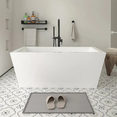 Vanity Art 59 Inch Freestanding white acrylic bathtub - VA6814 - The Home Selection