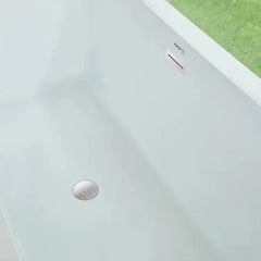 Vanity Art 59 Inch Freestanding white acrylic bathtub - VA6814 - The Home Selection