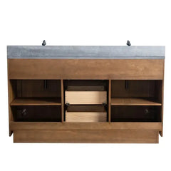Vanity Art 60" Double Sink Bathroom Vanity in Tan - VA7060-DT - The Home Selection