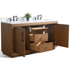 Vanity Art 60" Double Sink Bathroom Vanity in Tan - VA7060-DT - The Home Selection
