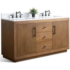 Vanity Art 60" Double Sink Bathroom Vanity in Tan - VA7060-DT - The Home Selection