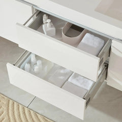 Vanity Art 60-Inch Bathroom Wall Hung Vanity in White with Double Basin Top in White Resin - VA6060DW - The Home Selection
